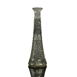 Vintage Anchor Hocking Clear Cut Glass 9" Bud Vase